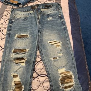 Men’s PacSun 30x30 Blue Ripped Jeans (Camo)